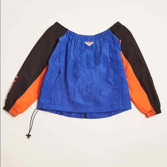 Off Shoulder Windbreaker Top - Picture 2 of 3